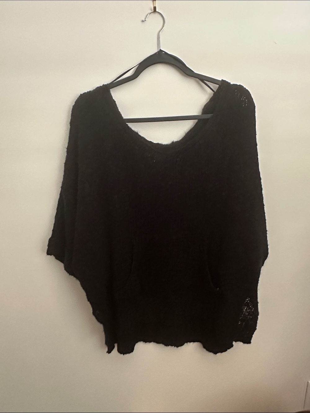 easel Black Off-the-Shoulder Cozy Knit Sweater